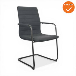 Jarvis luxe vintage sledestoel - Denver stoffering -  stapelbaar - zwart