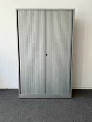 Roldeurkast - Ahrend - 195x120x45cm - Zilvergrijs met zilvergrijze kunststof roldeuren - B-KEUZE