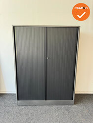 Roldeurkast - B-keuze - Ahrend - 160x120x45 - Antraciet met zwarte deuren