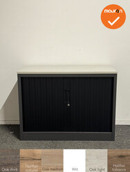 Roldeurkast - Basic - 75x100x45 - Refurbished - Antraciet met zwarte deuren en Topblad keuze