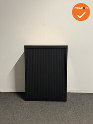 Aspa - Roldeurkast - 109x80x47 cm - Zwart met licht peren blad - Refurbished