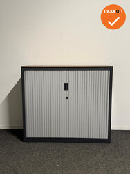 Aspa - Roldeurkast - 105x120x47 cm - Antraciet/Lichtgrijs - Refurbished