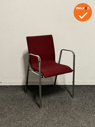 Vergaderstoel - Rood/Chroom - Refurbished