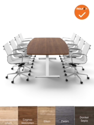 Tube - Vergadertafel - 220x110 - Bootvormig - Wit - Nieuw