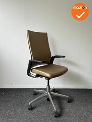 Ahrend 2020 bureaustoel  - refurbished - Goud kunstleer - hoge rug - chroom voetkruis