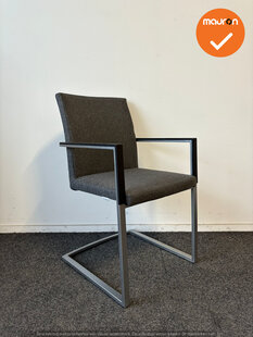 Rohde & Grahl - Vergaderstoel - Antracietgrijze stoffering - Zilvergrijs frame
