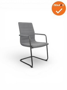 Jarvis luxe vintage sledestoel - Denver stoffering -  stapelbaar - Antraciet