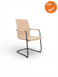 Jarvis luxe vintage sledestoel - Denver stoffering -  stapelbaar - lichtbruin