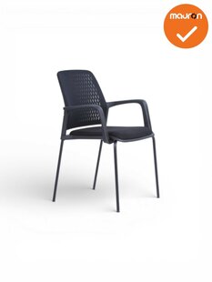 Vergaderstoel Friso - stapelbare vierpootstoel -  met armleuningen