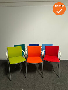 Set van 6 - Ahrend 463 - Gekleurde nieuwe stoffering - Grijs frame