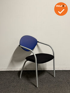 Vepa - Alpine - Vergaderstoel - Blauw/Zwart - Zilvergrijs frame