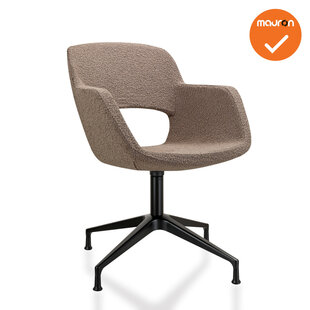 Bouclé - Vergaderstoel - Onderstel met doppen - Beige