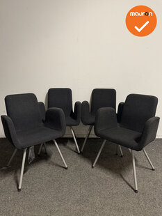 Vergaderstoel - Antraciet - Set van 4 - refurbished