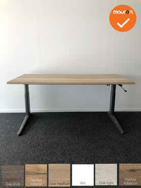 Ahrend Essa Slinger verstelbaar bureau - nieuw blad naar keuze - afmetingen naar keuze - Antracietgrijs onderstel