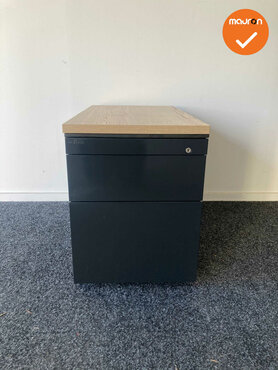 Ahrend Ladeblok - 57x42x76cm - Zwart - 3 laden metaal -  topblad naar keuze