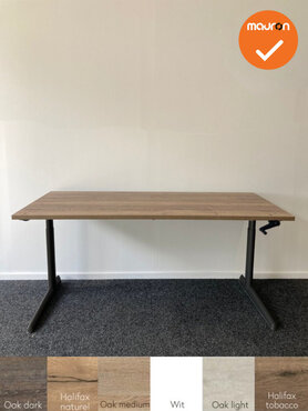 Ahrend 500 slingerverstelbaar bureau - nieuw blad naar keuze - afmeting naar keuze - Zwart onderstel