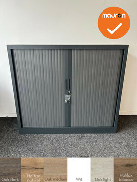 Robberechts roldeurkast - 105x120x43 - Antraciet - inclusief 2 sleutels - Topblad naar keuze