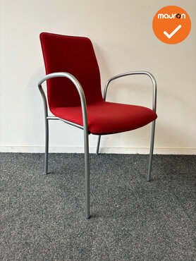 Kusch & Co Ona Plaza - Vergaderstoel Rood Gestoffeerd - Vierpoots Onderstel