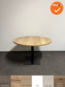 Vergadertafel - rond - 120 cm - Bladkleur naar keuze