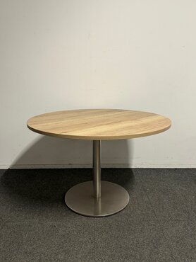 Ronde tafel - 120 cm - Trompetvoet in chroom - bladkleur naar keuze