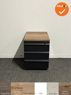 Ladeblok - 57x42x56cm - Antraciet - 3 gelijke lades - kunststof front 