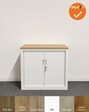Mauforce Roldeurkast - V-Serie - NIEUW - 72,5x80x43 cm - Wit - Topblad naar keuze - inclusief 2 sleutels