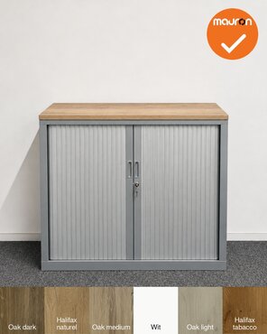 Mauforce Roldeurkast - V-Serie - NIEUW - 100x120x43 cm - Aluminium - Topblad naar keuze - inclusief 2 sleutels