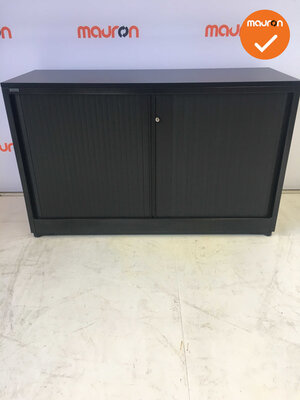Roldeurkast - Ahrend - 74x120x45cm - Zwart - Met bladkleur naar keuze