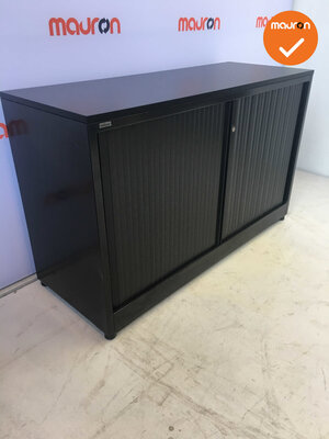 Roldeurkast - Ahrend - 74x120x45cm - Zwart - Met bladkleur naar keuze