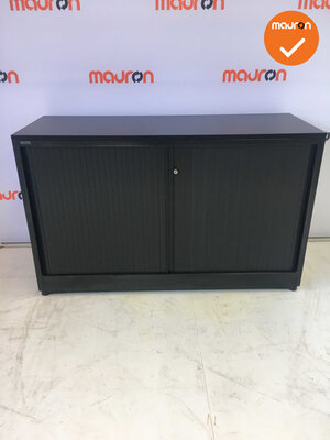 Roldeurkast - Ahrend - 74x120x45cm - Zwart - Met bladkleur naar keuze