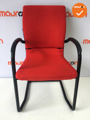 Ahrend 230 refurbished - Kleur frame naar keuze - Nieuwe stoffering in Felrood