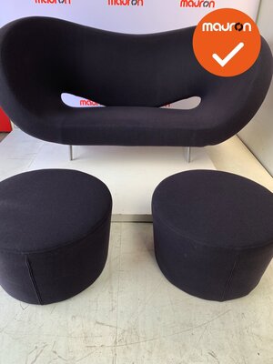 Moroso voetbankje - poef - blauwgrijs antraciet