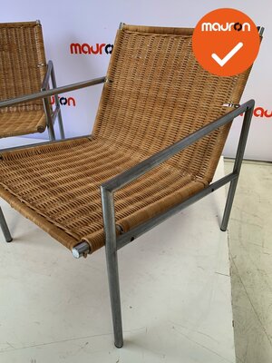 Martin Visser SZ01 designstoel - chroom met pitriet