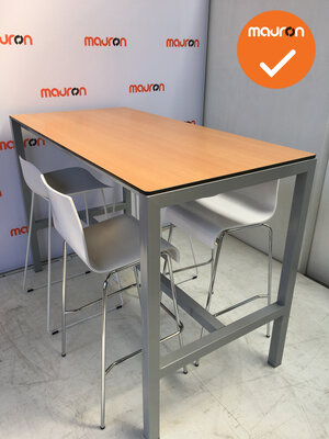 Bartafel - 160x80 - Zilvergrijs - beuken blad