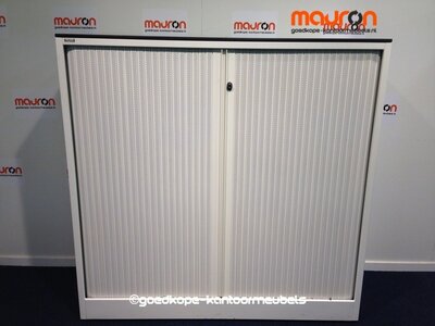 Roldeurkast - Ahrend - 110x120x45cm - Wit - Topblad naar keuze
