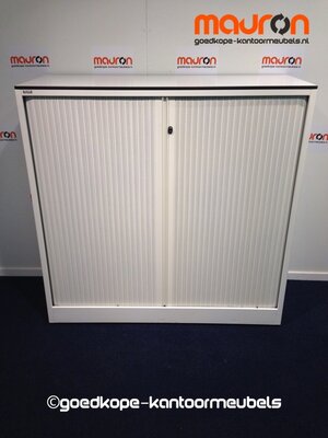 Roldeurkast - Ahrend - 110x120x45cm - Wit - Topblad naar keuze