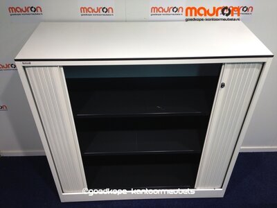 Roldeurkast - Ahrend - 110x120x45cm - Wit - Topblad naar keuze