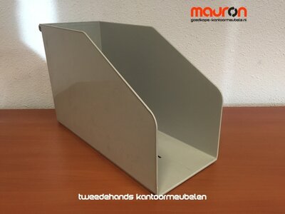 Opbergbak voor dossiers in archiefkasten 37x22x15cm - beige/wit