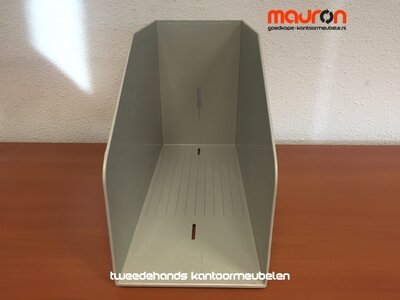 Opbergbak voor dossiers in archiefkasten 37x22x15cm - beige/wit