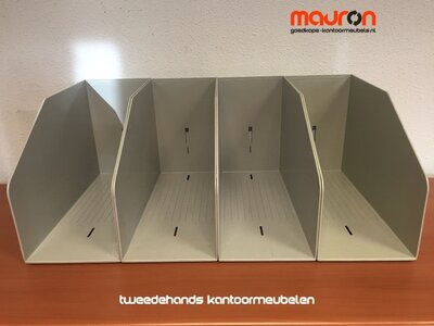 Opbergbak voor dossiers in archiefkasten 37x22x15cm - beige/wit