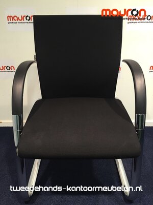 Vergaderstoel - Ahrend - A350 - Medium chrome frame - nieuwe zwarte stoffering