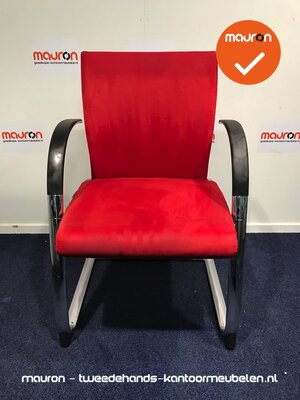 Vergaderstoel - Ahrend - A350 - medium - rood leer - NIEUWSTAAT