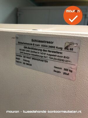 Sleutelkluis - De Raat - 150x80x56cm - lichtgrijs - 350kg