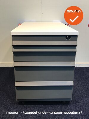 Ladeblok - 57x43x76cm - Lichtgrijs - 4 laden - kunststof