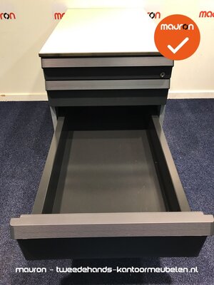 Ladeblok - 57x42x76cm - Zilvergrijs - 4 laden - kunststof front