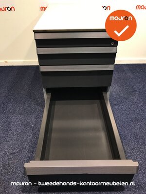 Ladeblok - 57x42x76cm - Zilvergrijs - 4 laden - kunststof front