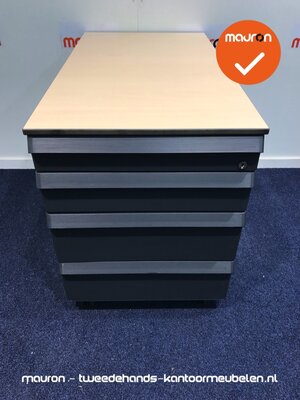 Ladeblok - 57x42x76cm - Zilvergrijs - 4 laden - kunststof front