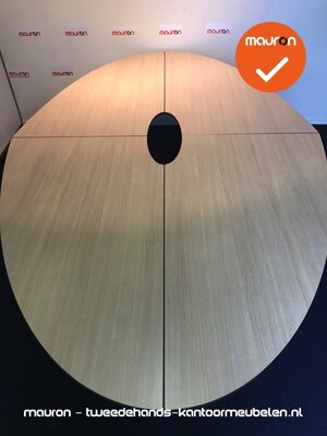 Ahrend 500 vergadertafel - 320 x 160cm - Ovaal - Grijs eiken