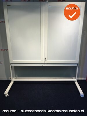 Whiteboard - 195x170cm - op standaard - verrijdbaar