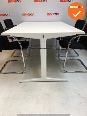 Ahrend vergadertafel - 180x100cm - wit - hout - mehes - refurbished